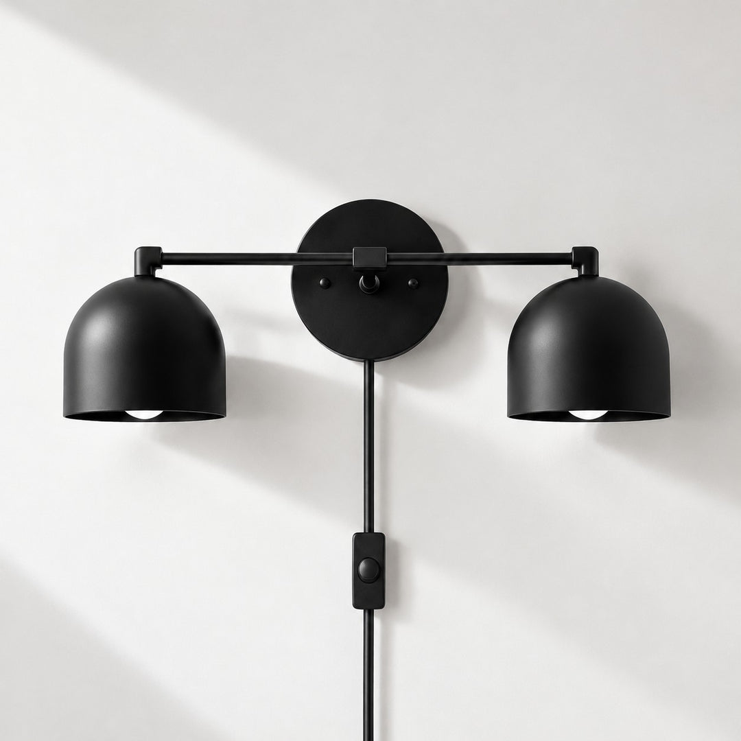 Metio Dome Mid-Century Metal Plug-In Wall Light