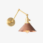 Charger l&#39;image dans la visionneuse de galerie, Conique Metal Industrial Wall Sconce with Adjustable Arm - Vintage Copper Cone Shade for Task Lighting
