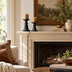 Load image into Gallery viewer, Black Pillar Candle Holder with Sculptural Pedestal Base