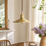 Bild in Gallery-Viewer laden, Polished brass pendant light in a bright European-inspired dining room