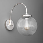 Load image into Gallery viewer, Glorica Glass Aged Brass Wall Sconce - Ribbed Glass Shade Industrial Style Lighting
