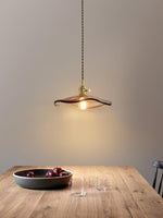 Charger l'image dans la visionneuse de galerie, Amber Floral Glass Brass Swag Pendant