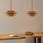 Load image into Gallery viewer, Layered Wood Plug-In Swag Pendant