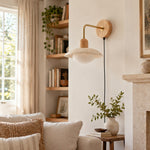 Cargar imagen en el visor de la Galería, Travertine Disc Plug-In Wall Lamp