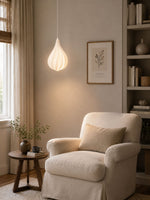 Bild in Gallery-Viewer laden, White Spiraling Polymer Teardrop Pendant Light