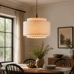 Load image into Gallery viewer, Hand-Stitched Linen Pendant Light