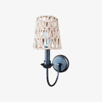 Cargar imagen en el visor de la Galería, Antique brass wall sconce with B woven shade