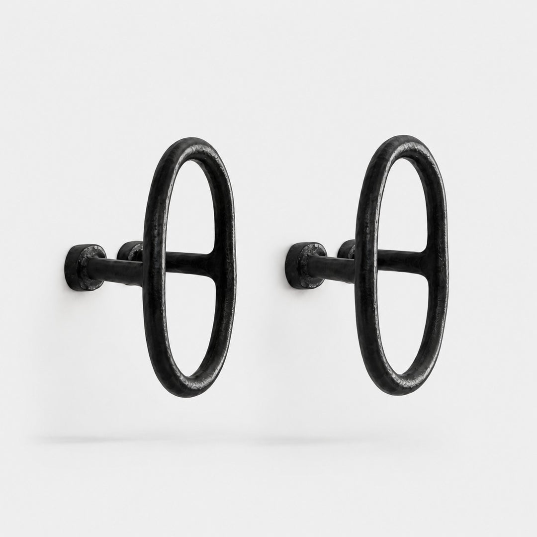 Hand-Forged Iron Ring Wall Hook and Cabinet Pull