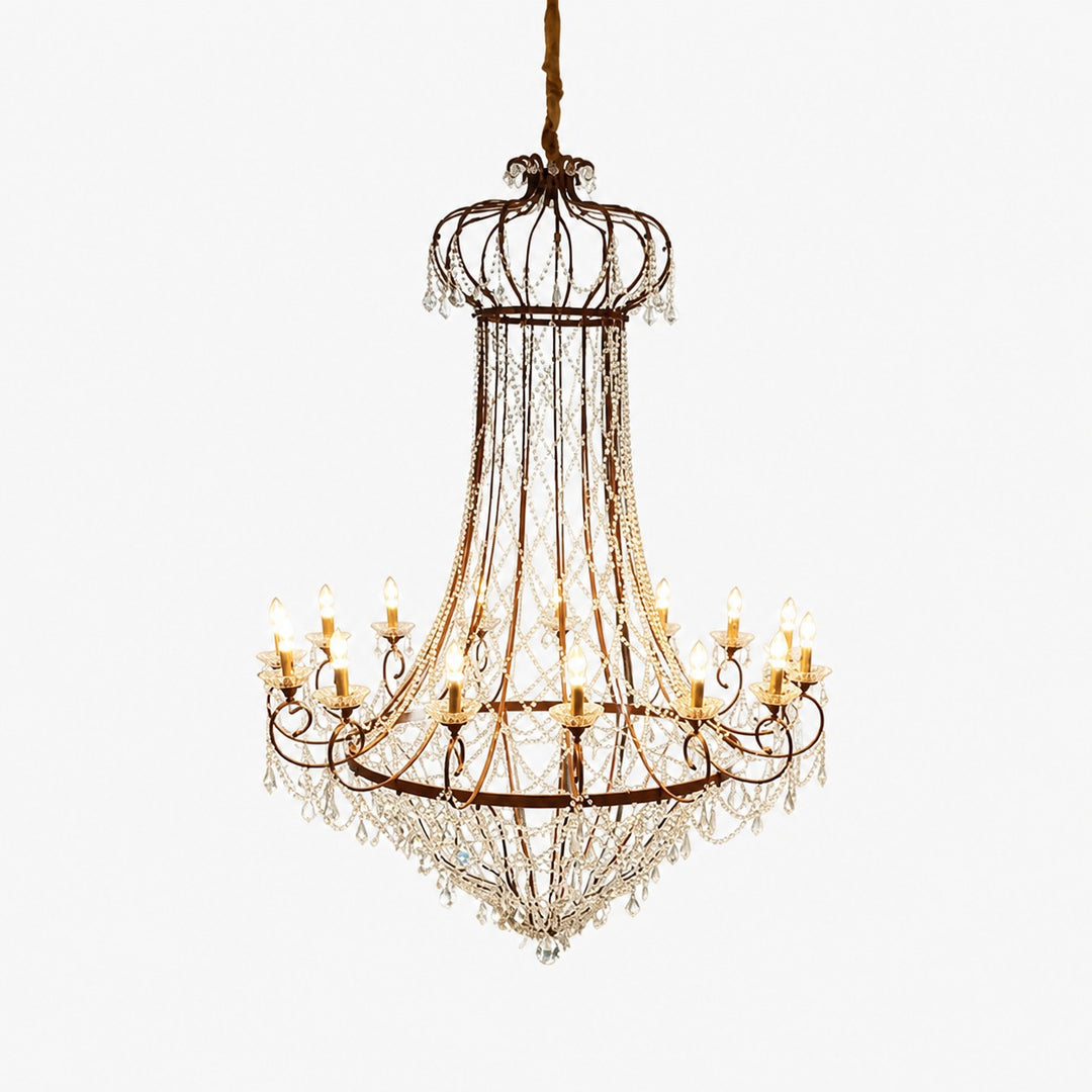 Cascading Crystal Basket Grand Chandelier