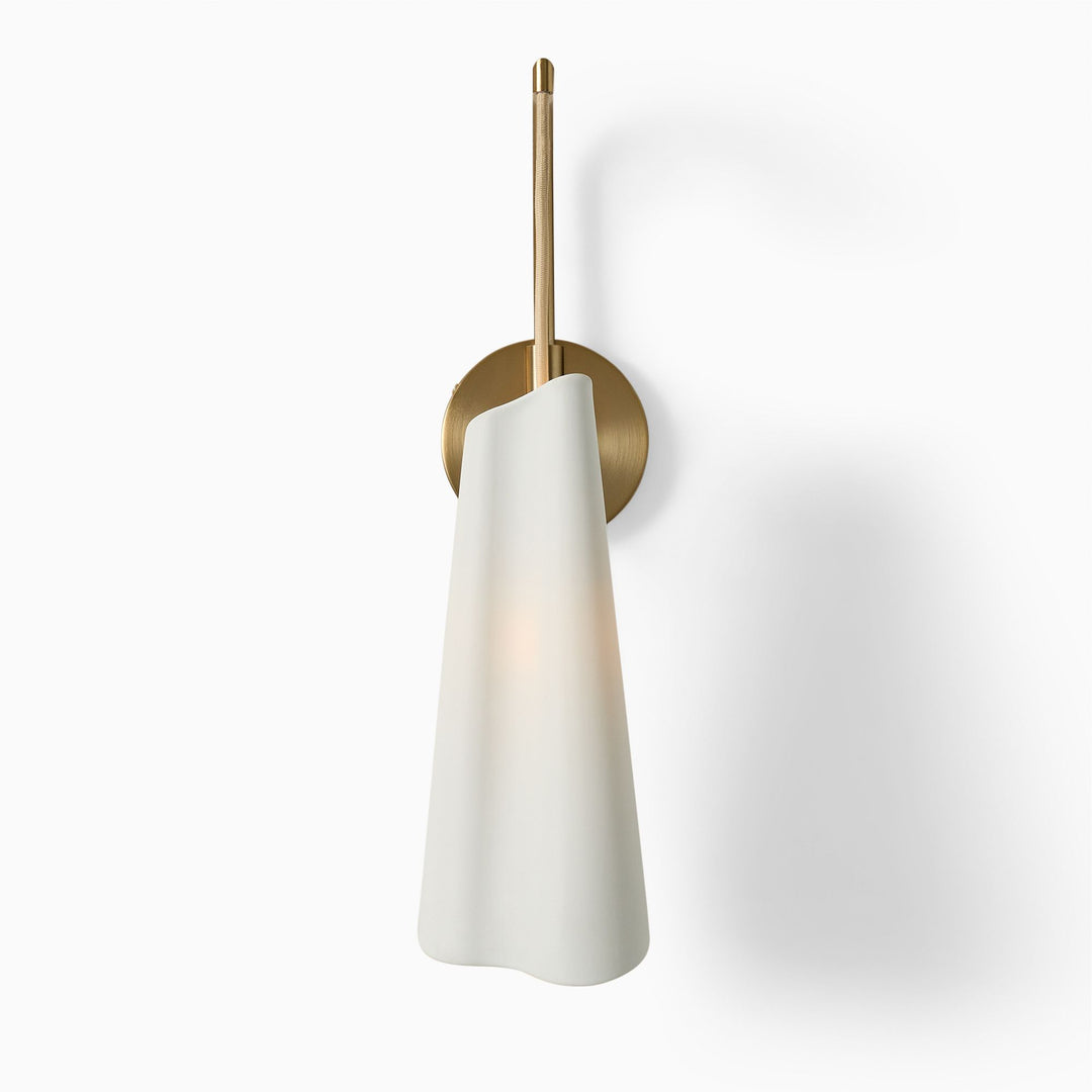 Aplique de pared elegante Orovia: cerámica, vidrio y metal, latón champán