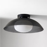 Cargar imagen en el visor de la Galería, Lámpara de techo empotrada Elorina de vidrio y metal: una elegante luminaria para espacios modernos
