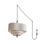 Charger l'image dans la visionneuse de galerie, Tiered Fabric Wood Plug-In Swag Pendant