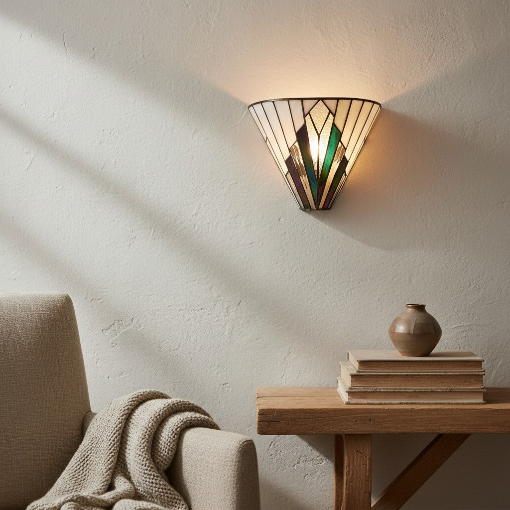 TF Astoria Art Glass Wall Sconce – Handcrafted Vintage Style Accent Lamp for Bedrooms