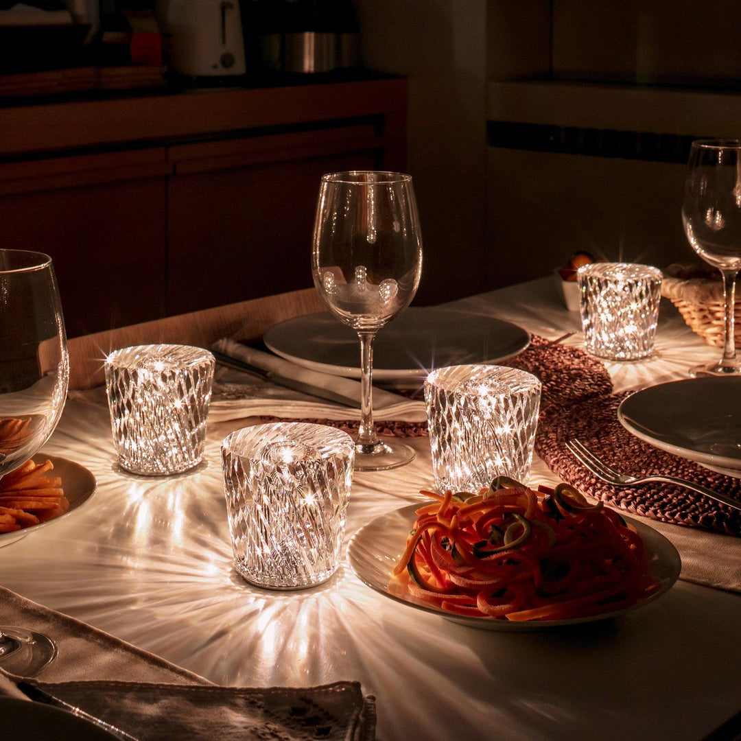 Lampe de table en cristal diamant (batterie intégrée)
