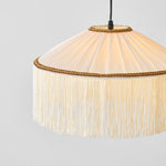 Bild in Gallery-Viewer laden, Beige Pleated Fabric Fringe Plug-In Pendant