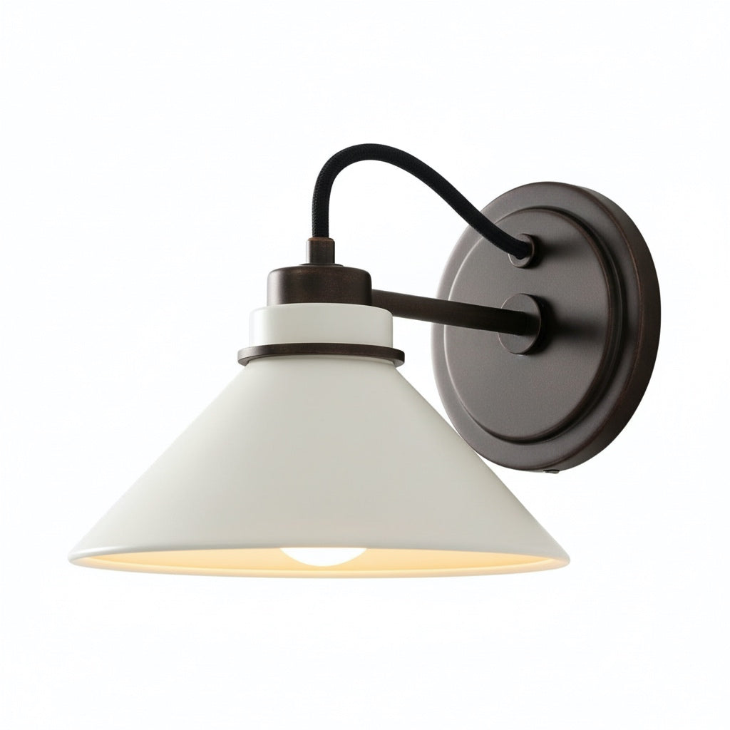 Aurenza Curved Arm Globe Wall Sconce – Modern Industrial Wall Lamp for Bathroom, Bedroom, and Hallway
