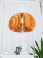 Bild in Gallery-Viewer laden, Rounded Wood Slat Swag Pendant Light
