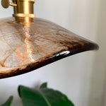 Charger l'image dans la visionneuse de galerie, Amber Floral Glass Brass Swag Pendant