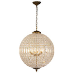 Charger l&#39;image dans la visionneuse de galerie, Lustre globe en cristal vintage luxueux avec finition en laiton antique
