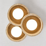 Bild in Gallery-Viewer laden, Bottom view of three round travertine light openings
