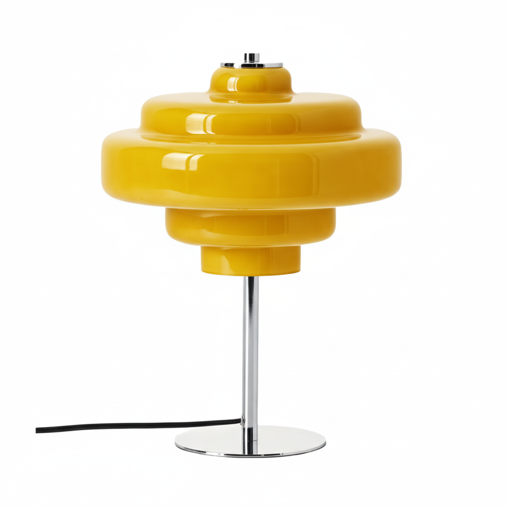 Koloro Minimalist Curved Glass Table Lamp – Contemporary Home Décor Light Fixture