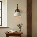 Cargar imagen en el visor de la Galería, Conique Metal Vintage Industrial Swing Arm Wall Lamp - Adjustable Dome Shade for Study
