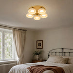 Cargar imagen en el visor de la Galería, Modern bedroom with a gold and white glass ceiling light