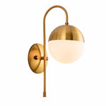 Bild in Gallery-Viewer laden, Gold modern milk glass wall lamp