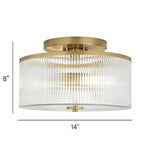 Charger l&#39;image dans la visionneuse de galerie, Plafonnier tambour en verre rayé - Luminaire de style campagnard
