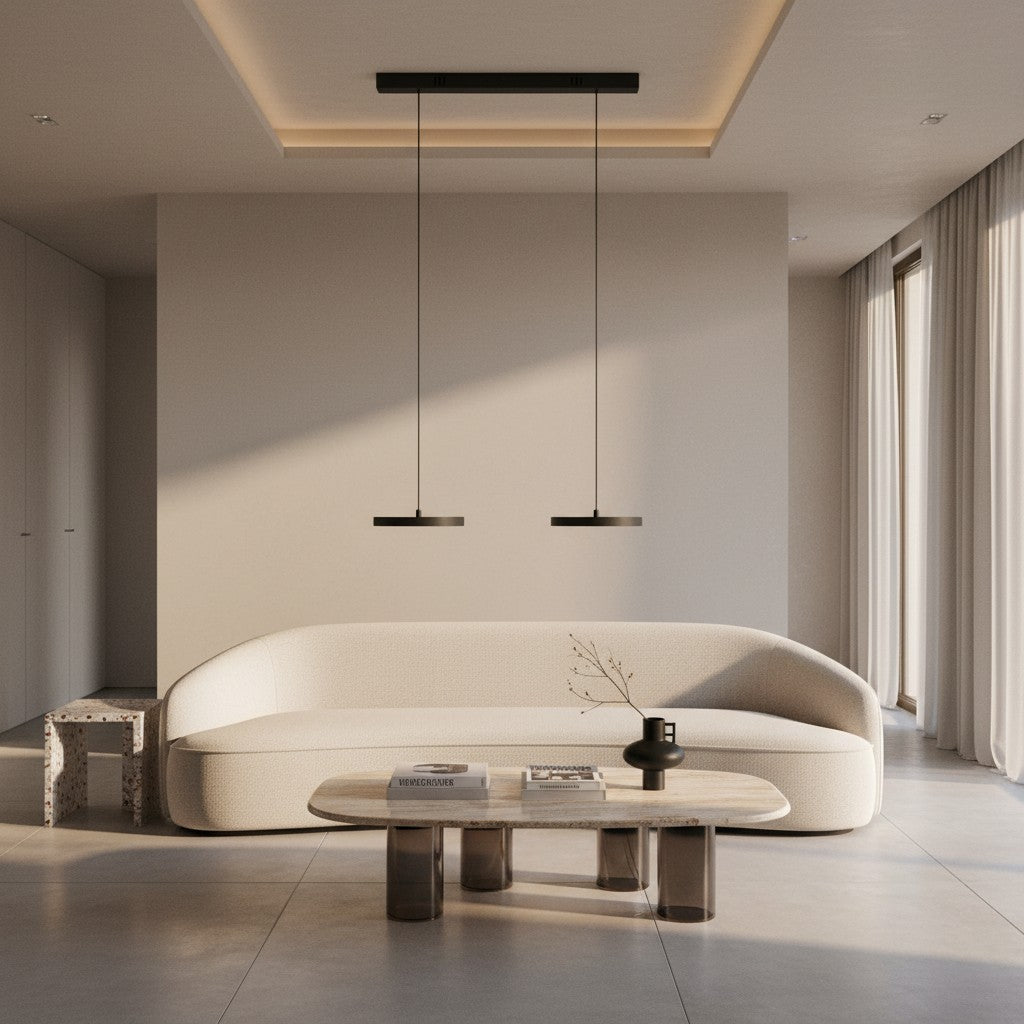 Feranox Skulpturale runde Pendelleuchte im modernen Stil für die Beleuchtung des Esstisches