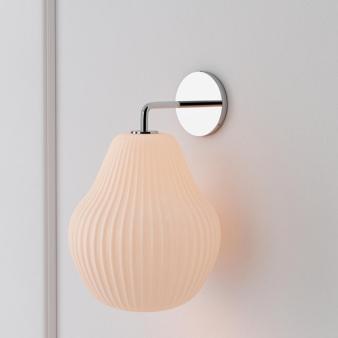 Aplique de pared Rivrona de vidrio estriado - Lámpara de tocador moderna de vidrio esmerilado
