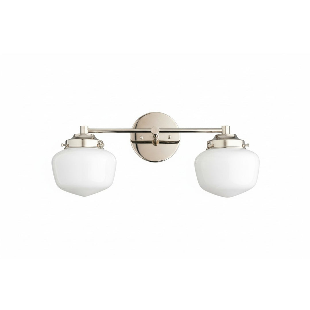 Opalume Glass Art Deco Vanity Light - Bathroom Wall Sconce with White Glass Shades