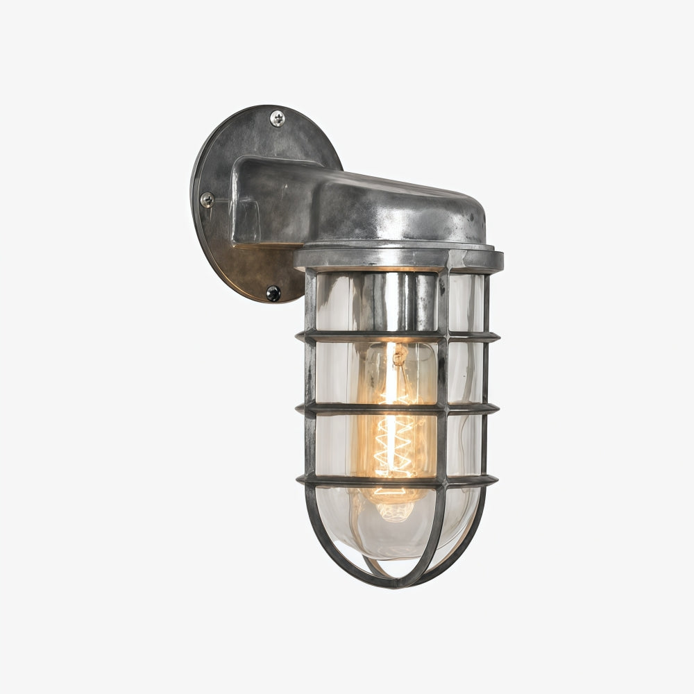 Patnox Clear Glass Industrial Wall Sconce