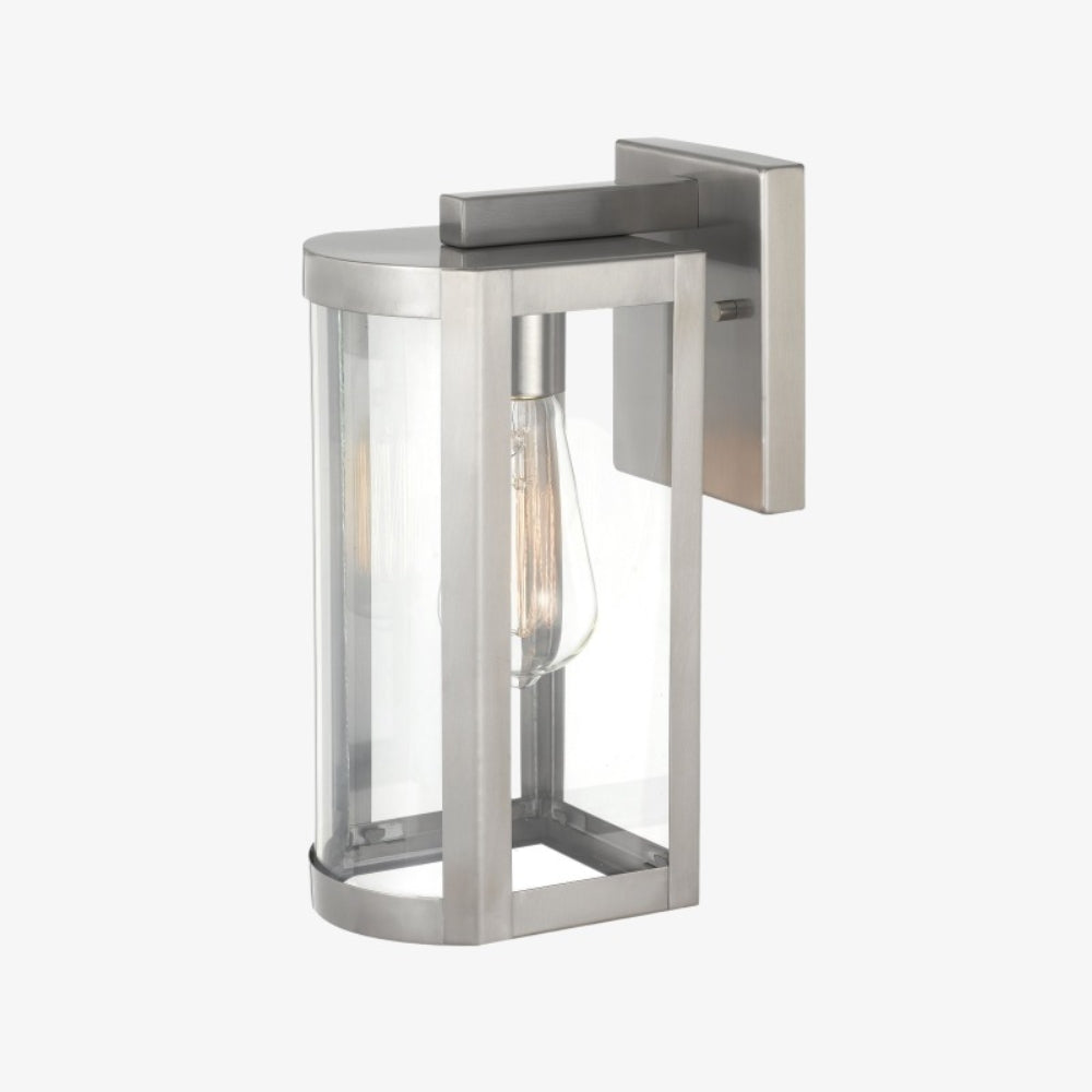 Shieldra Stainless Steel Outdoor Wall Lamp - Clear Glass Cage Waterproof Modern Sconce for Patio
