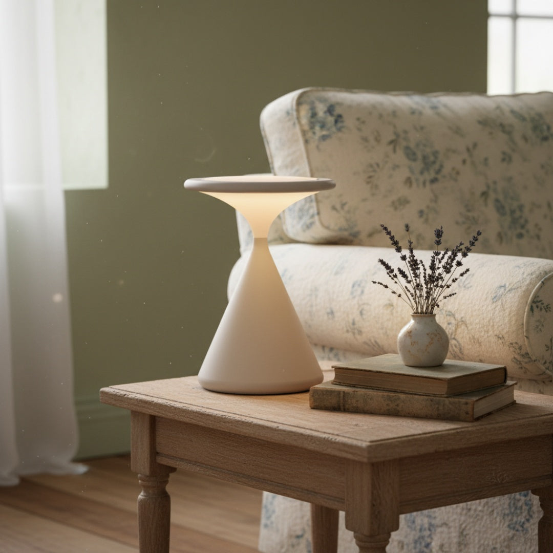 Lámpara de Mesa Portátil LED Nómada – Diseño Moderno de Silueta Minimalista para Hogar y Patio N40