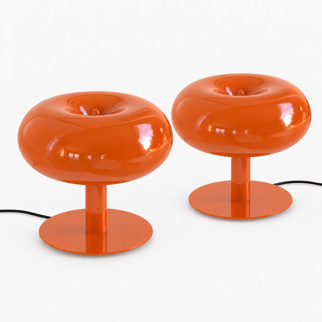 Rounded Glass Slim Stem Blown Glass Table Lamp