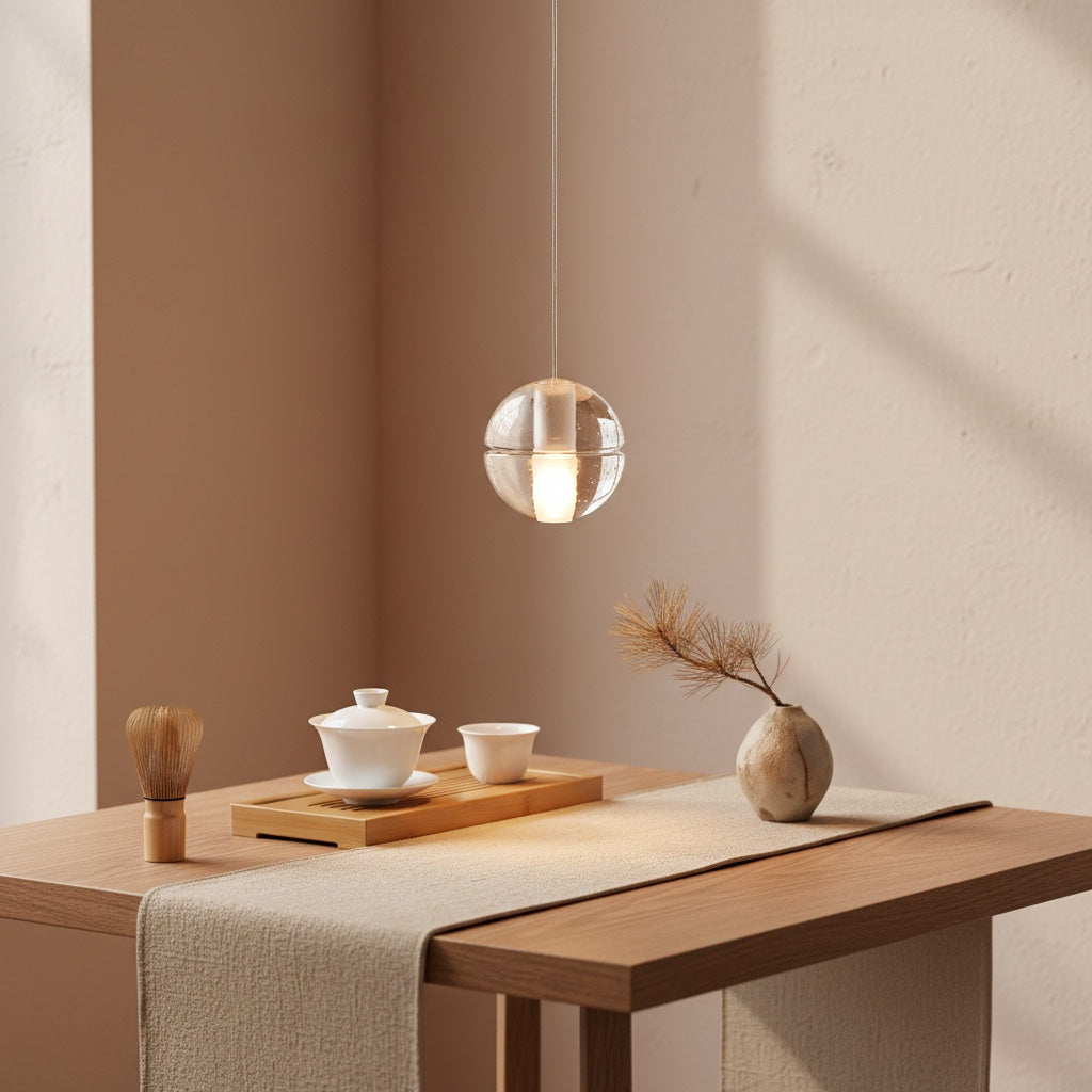 Suspension sphérique décorative en cristal Lorivo, effet étoilé pour espaces de détente