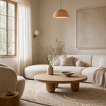 Bild in Gallery-Viewer laden, Polka dot linen pendant light in a bright natural living room