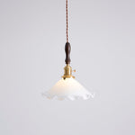 Load image into Gallery viewer, White Sculptural Glass Plug-In Pendant