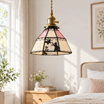 Charger l'image dans la visionneuse de galerie, Cat and Butterfly Stained Glass Pendant Light