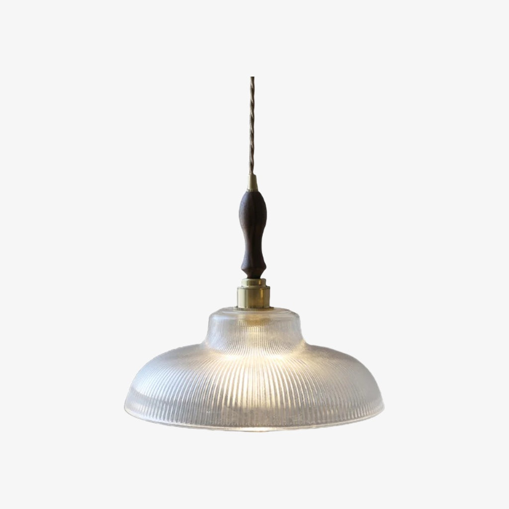 Lámpara colgante acanalada Ribilux - Vidrio y metal vintage para cocina y comedor