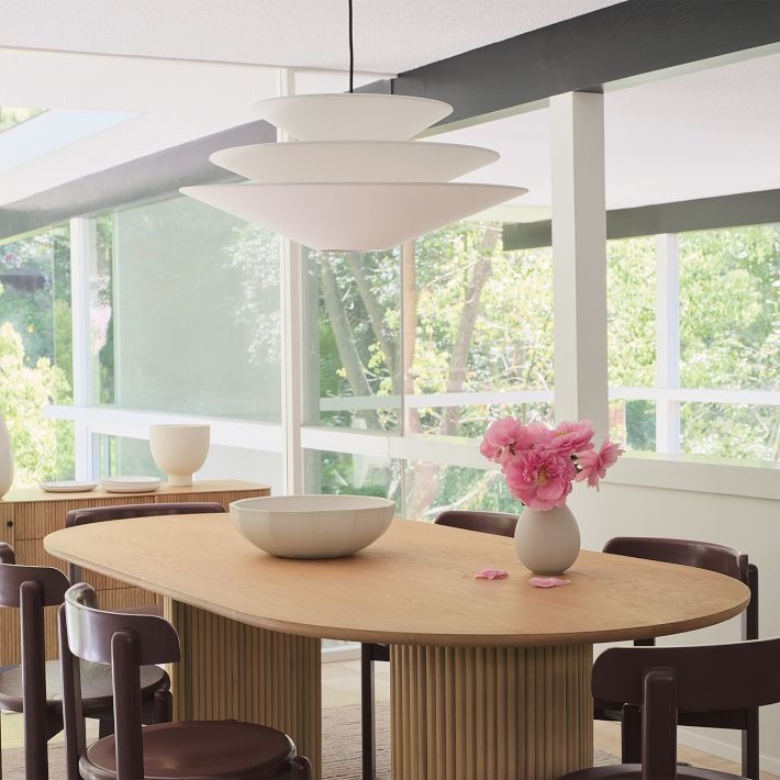 Solivara 3 Tier Linen Pendant Light – Modern White Linen Pendant