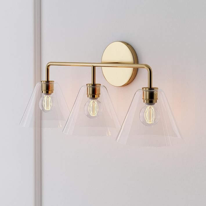 Aplique de pared Conica Cone: iluminación moderna de vidrio de 1, 2 y 3 luces
