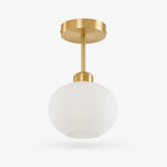 Load image into Gallery viewer, Extended rod brass opal glass ceiling light
