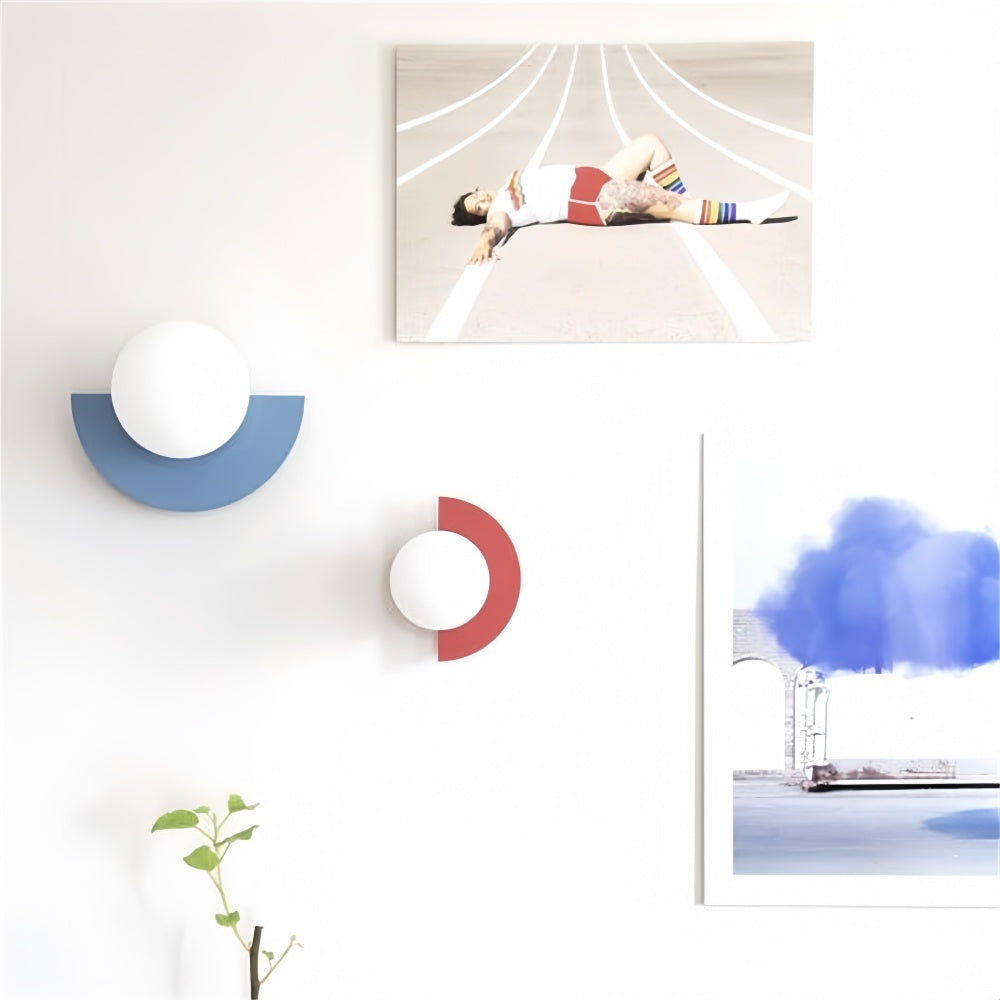 Applique murale nordique en forme de boule de verre et de macaron, en métal coloré, décoration moderne