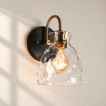 Charger l'image dans la visionneuse de galerie, Textured Glass Armed Wall Sconce for Bathroom Lighting