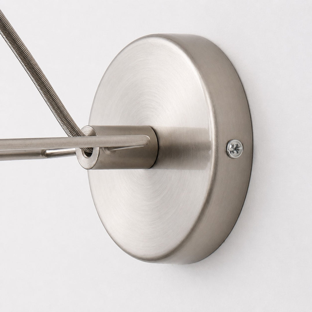 Bauhaus Brushed Nickel Adjustable Wall Spotlight