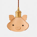 Load image into Gallery viewer, Handcrafted Piglet Leather Pendant Light