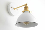Bild in der Galerieansicht laden, Conique Metal  Wall Sconce - White Metal Shade - Industrial Modern Lighting

