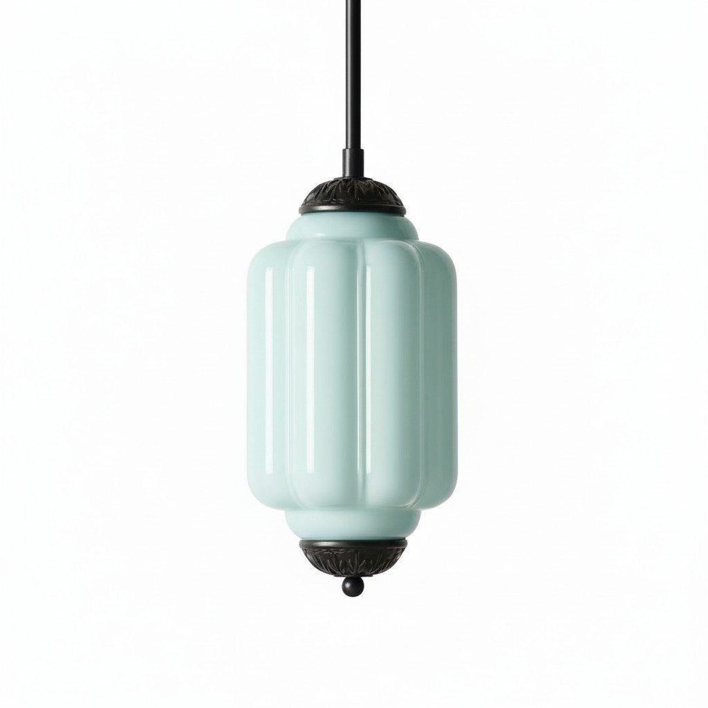 Lámpara colgante Eloise de vidrio lechoso festoneado de inspiración vintage: lámpara de acento moderna para cocina y dormitorio.